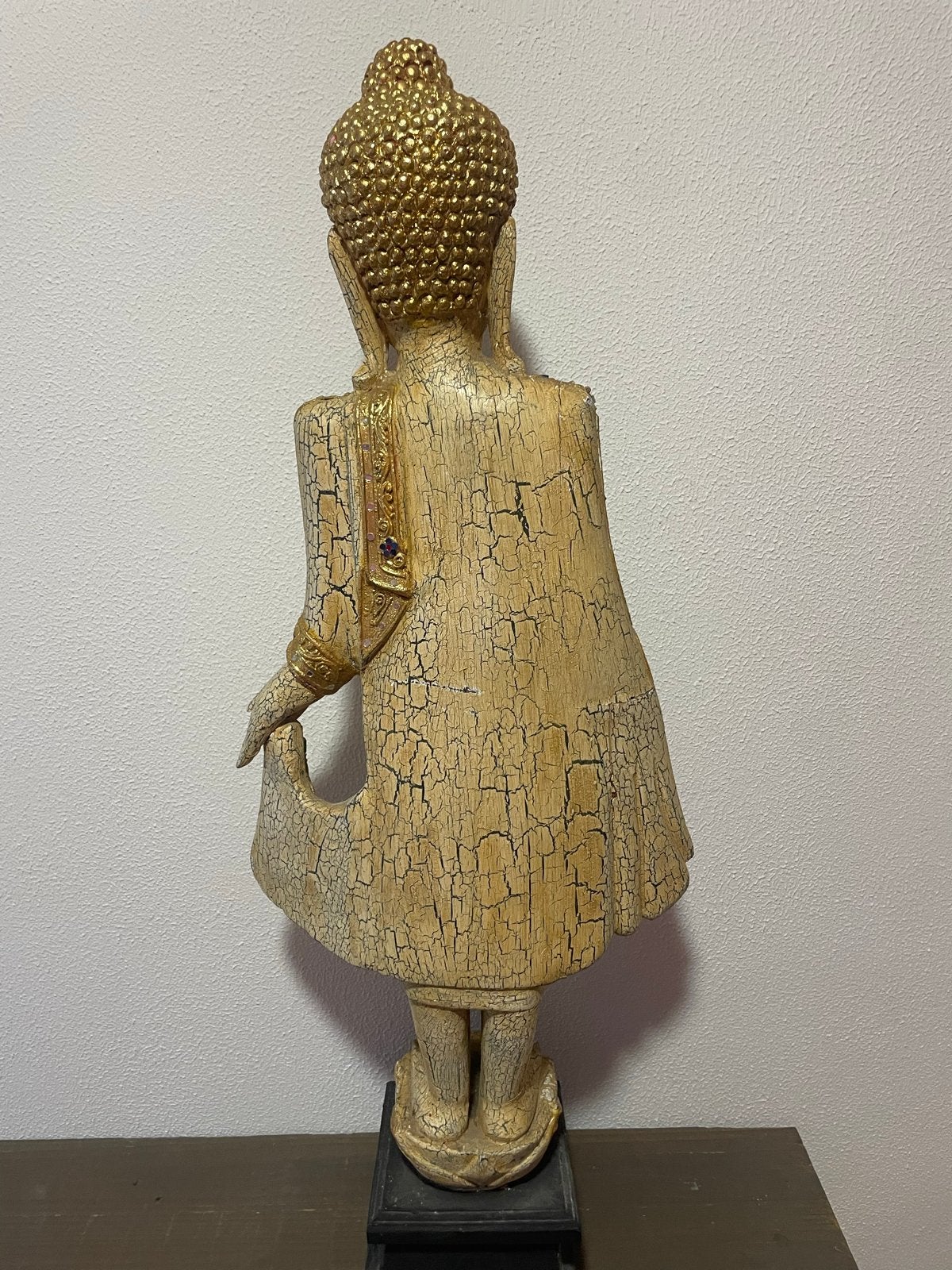 Boeddha Beeld - Houtsnijwerk met mozaïek, Handgemaakt, Beeld, Hout, Klassiek