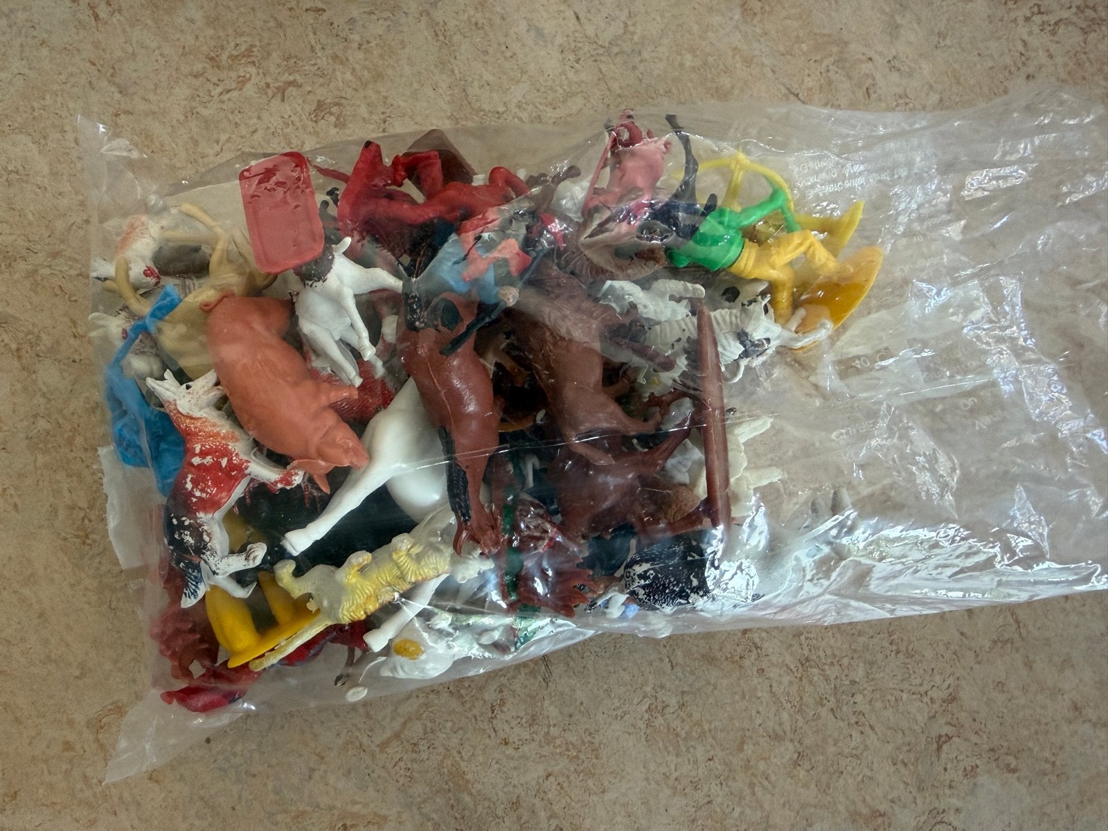 Zak vol diverse plastic speelgoed dieren, Ophalen of Verzenden, Gebruikt, Jongen of Meisje