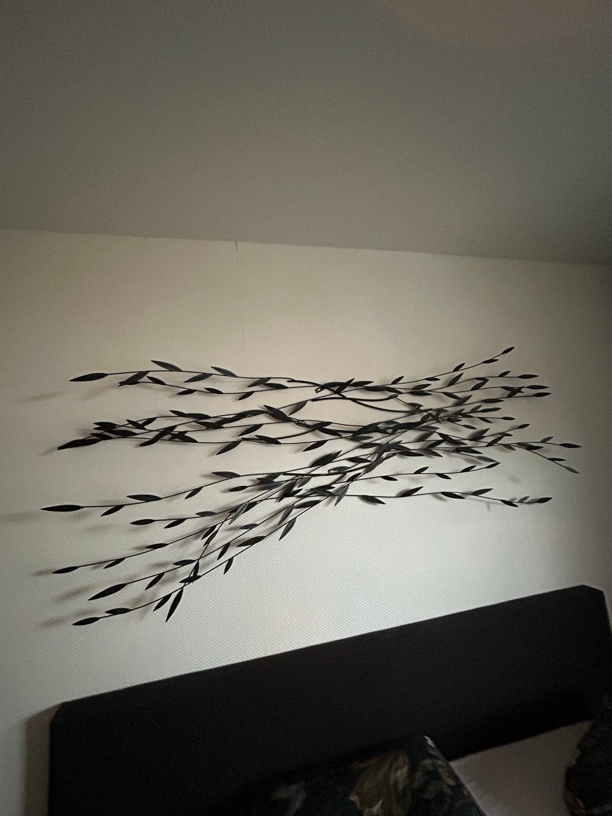 Ijzeren kunstwerk van bladeren, Ophalen, Metaal, Wandsculptuur, Zwart