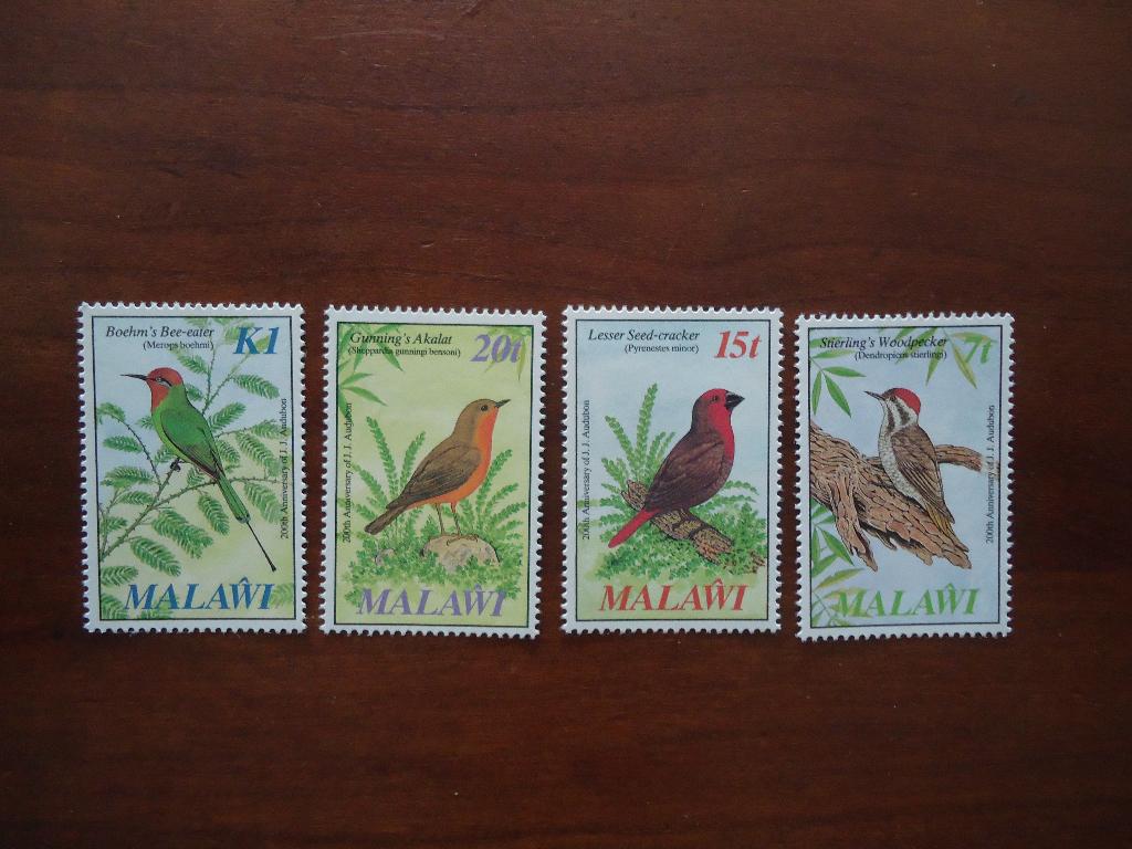Vogels+ Audubon Malawi 1985, mi. 453-56 postfris, Ophalen of Verzenden, Postfris, Dier of Natuur