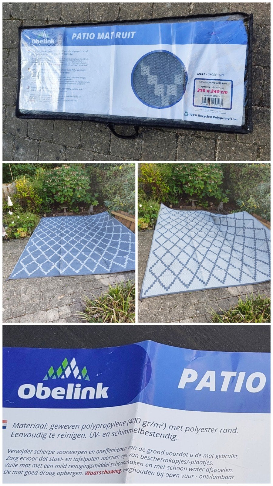 voortent of patio mat 310 cm x 240 cm, Caravans en Kamperen, Kampeeraccessoires, Ophalen of Verzenden, Nieuw