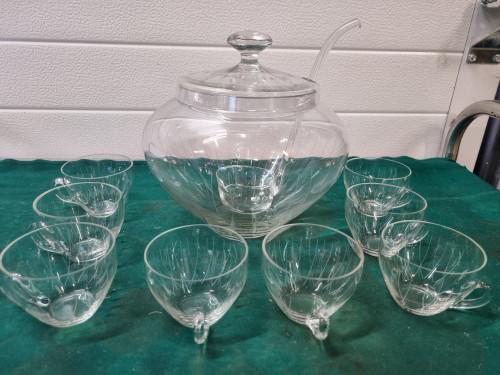 bowlpot met 8 kopjes antiek jaren 1970, Ophalen of Verzenden, 'T Olde Gre-j, Info@toldegrej.nl, Endepoelstraat 20f Didam