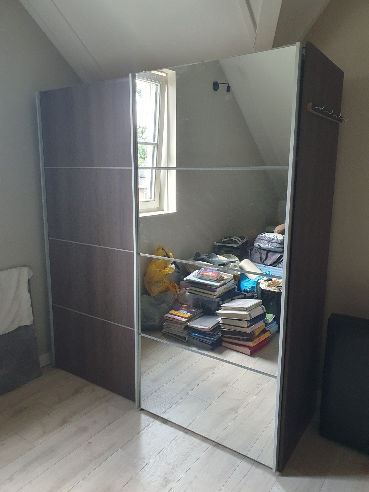 Klerenkast met spiegel, Huis en Inrichting, Kasten | Kledingkasten, Ophalen, Gebruikt, 200 cm of meer, 150 tot 200 cm
