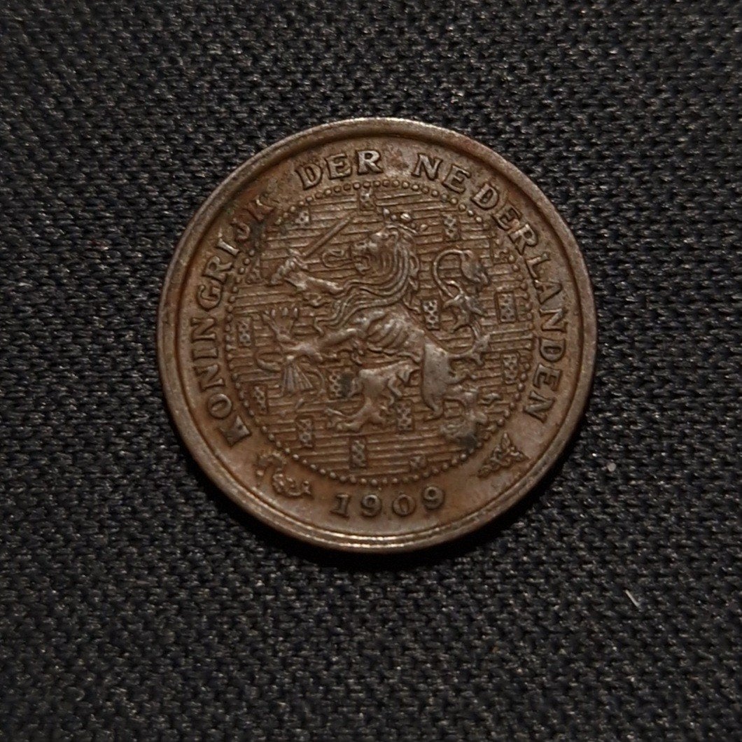1/2 cent 1909, Verzenden, Koningin Wilhelmina, Overige waardes, Losse munt