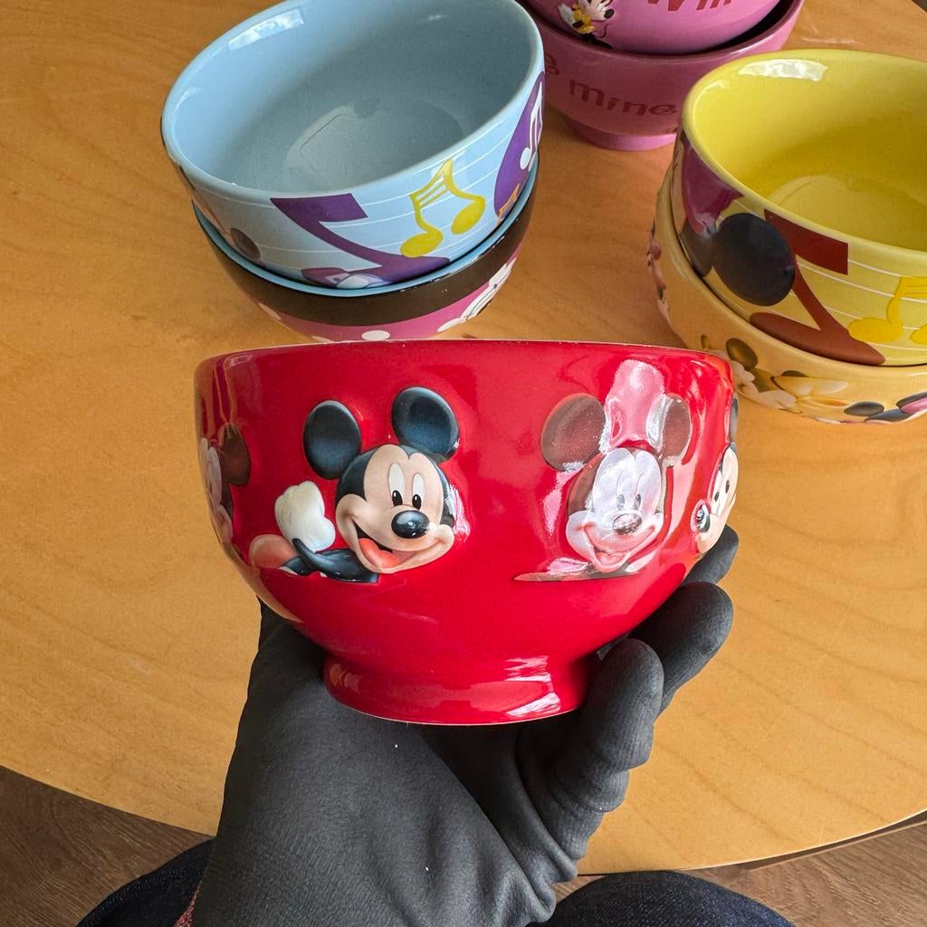 DIVERSE Disney kommen 7 stuks MICKEY & MINNEY MOUSE, Ophalen of Verzenden, Mickey Mouse, Gebruikt, Servies