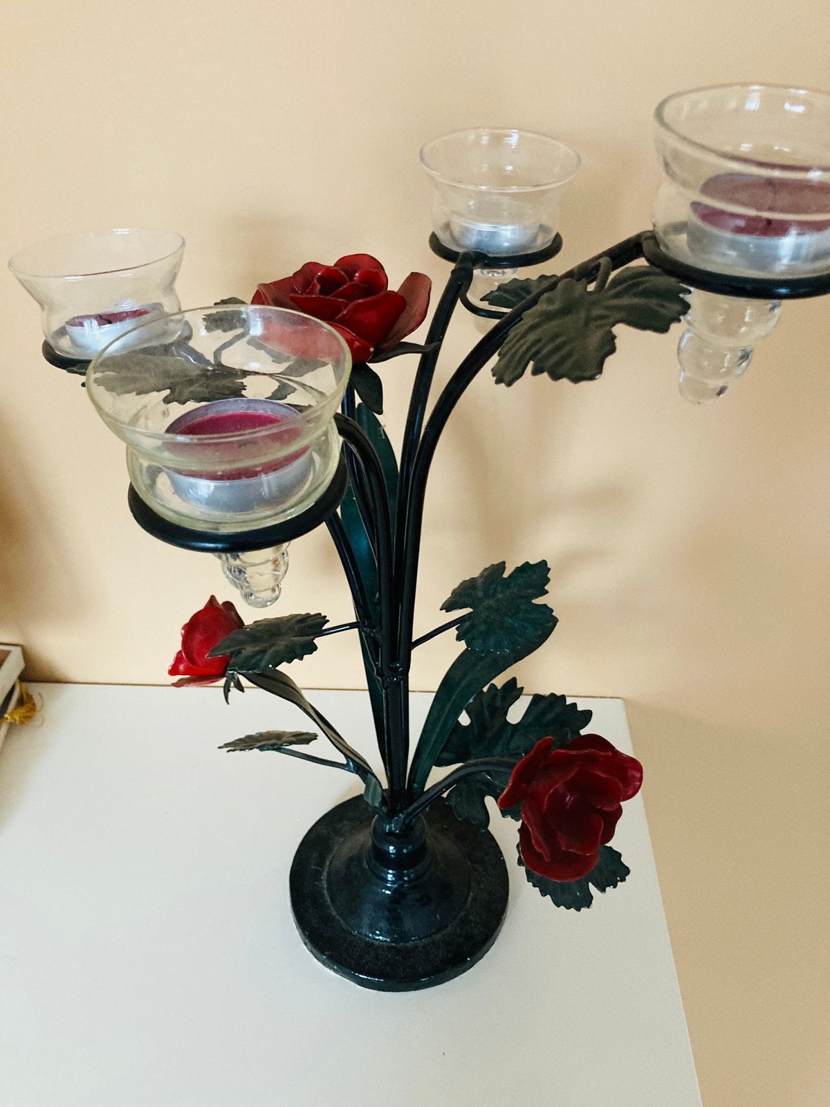 🌹Kandelaar  rozen waxinelichthouder anna nina romy boomsma, Ophalen of Verzenden, Kandelaar, Anna Nina