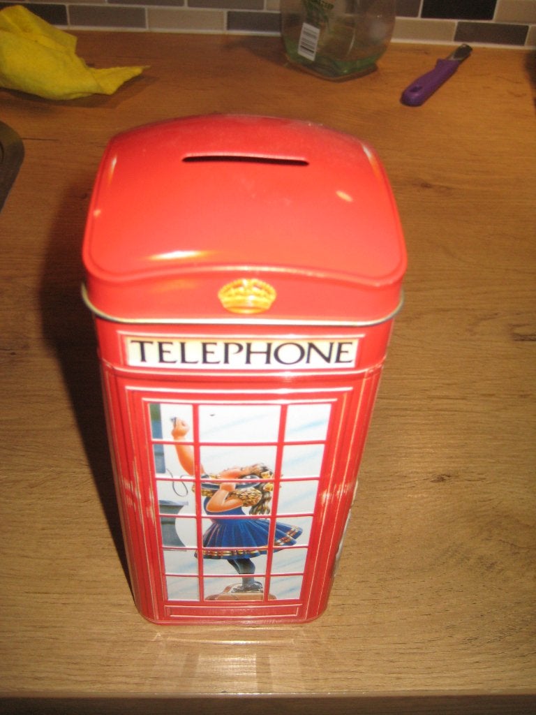 blikje/spaarpot telephone kiosk/telefooncel (churchill), Ophalen of Verzenden, Zo goed als nieuw, Metaal of Blik, Object of Gebouw