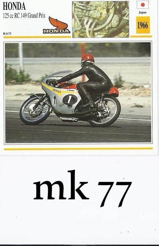 Mk77 motorkaart honda 125 cc rc 149 grand prix, Ophalen of Verzenden, Zo goed als nieuw, Motoren