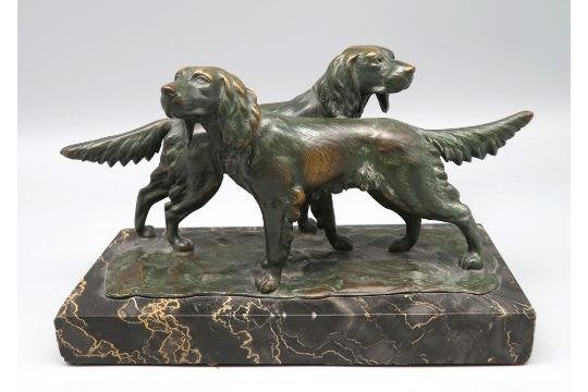 == 2 honden = = GESIGNEERD== c a 1900 == BRONS ==, Ophalen of Verzenden, Brons