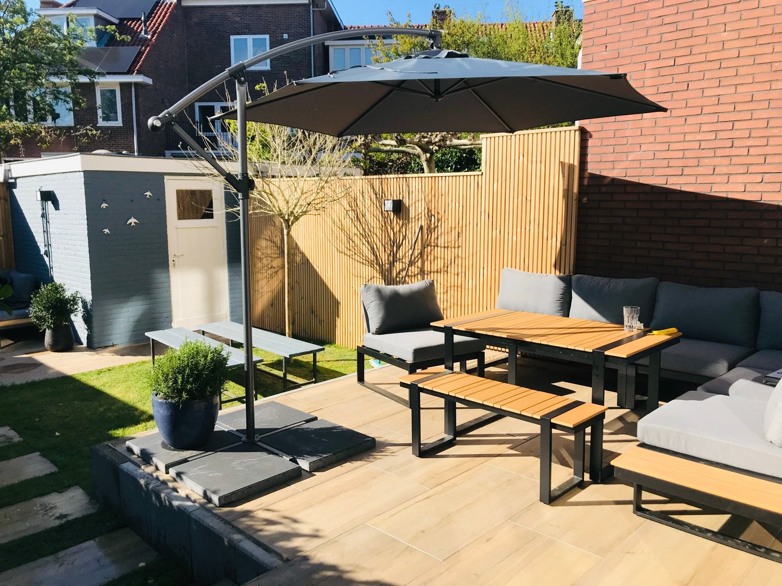 Gratis 50 Gardenlux Cera3Line Halifax Brown tegels 45x90x3cm, Ophalen, Keramiek, 10 m² of meer, Terrastegels