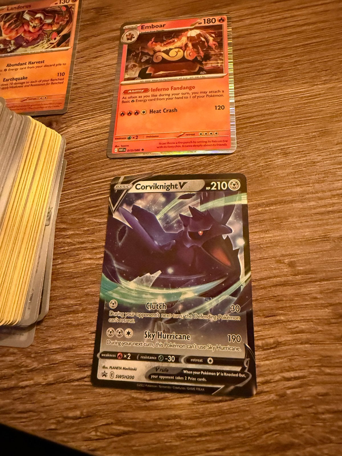 Pokémon kaarten: Corviknight V, Emboar, Landorus + andere, Hobby en Vrije tijd, Verzamelkaartspellen | Pokémon, Ophalen of Verzenden