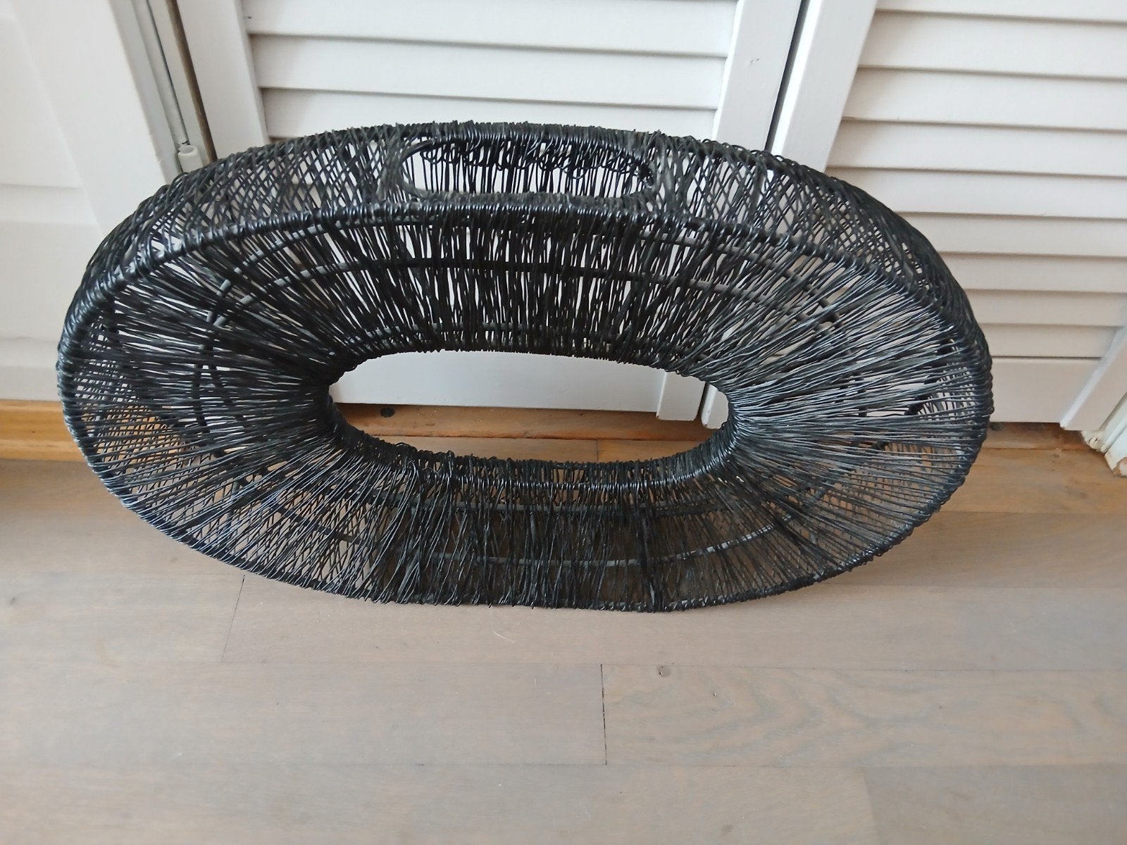 Zwarte ovale decoratieve draadmand, Metaal, 45 cm, Ophalen of Verzenden, Zo goed als nieuw
