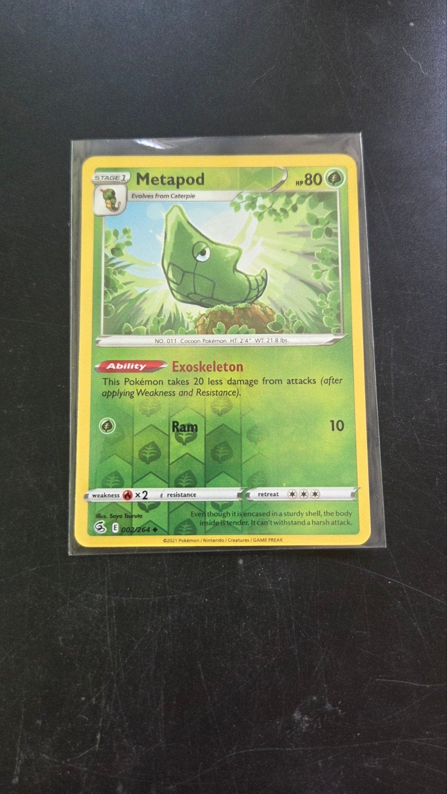 Metapod 002/264 Reverse Holo Fusion Strike Pokémon Kaart, Verzenden, Zo goed als nieuw, Losse kaart, Foil