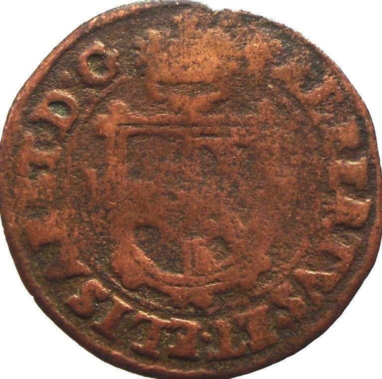Nederland - Brabant 0,5 liard 1615 (hand, "gigot"), Ophalen of Verzenden, Vóór koninkrijk, Overige waardes, Losse munt