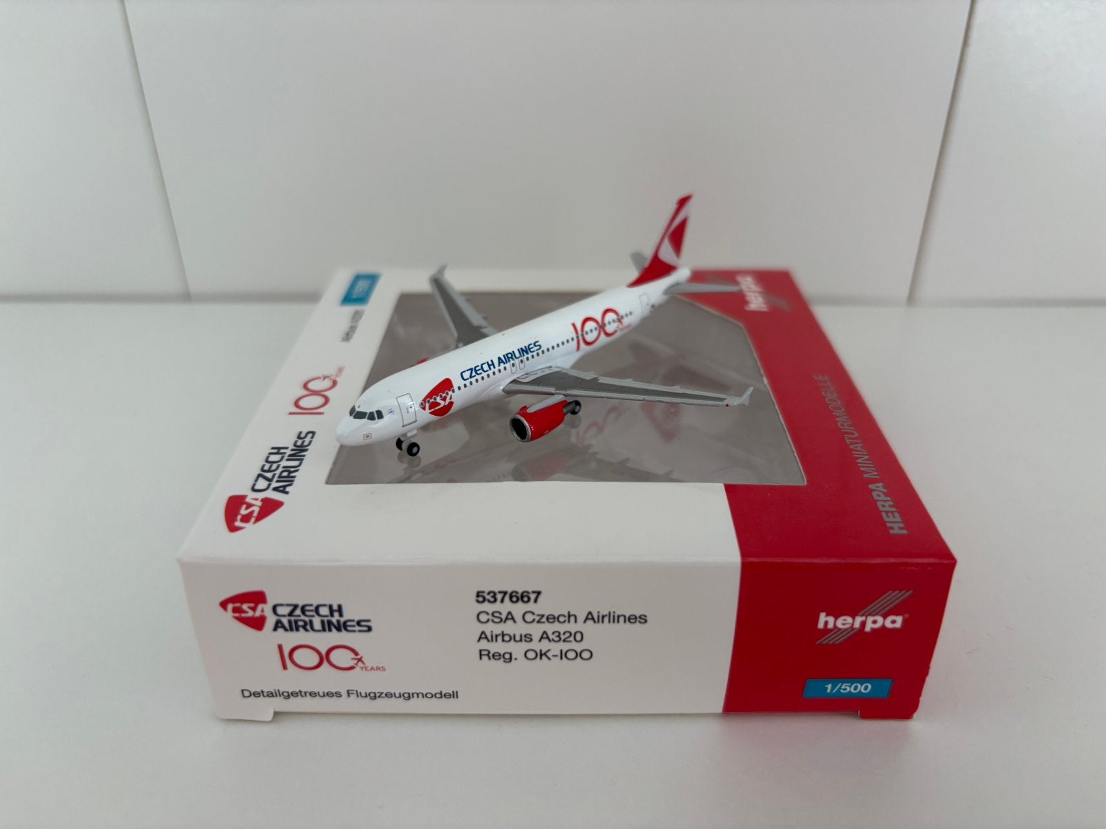 Herpa 537667 CSA Czech Airlines Airbus A320 1:500, Ophalen of Verzenden, Zo goed als nieuw, Schaalmodel