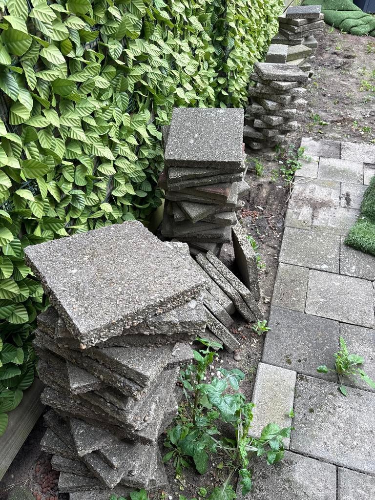 Gebruikte terrastegels, beton, 30x30 zsm afhalen, Tuin en Terras, Tegels en Klinkers, Ophalen, Gebruikt, 5 tot 10 m², Beton