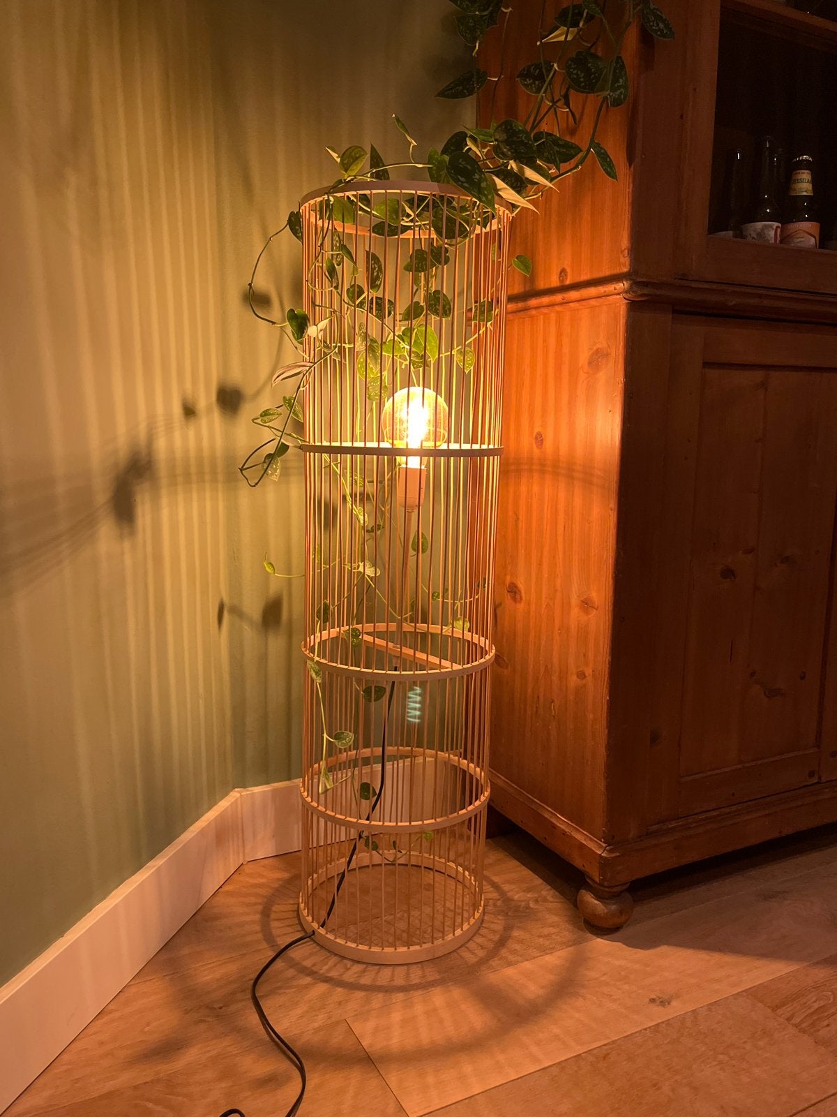 Bamboo lamp shade, Ophalen, Zo goed als nieuw, Hout