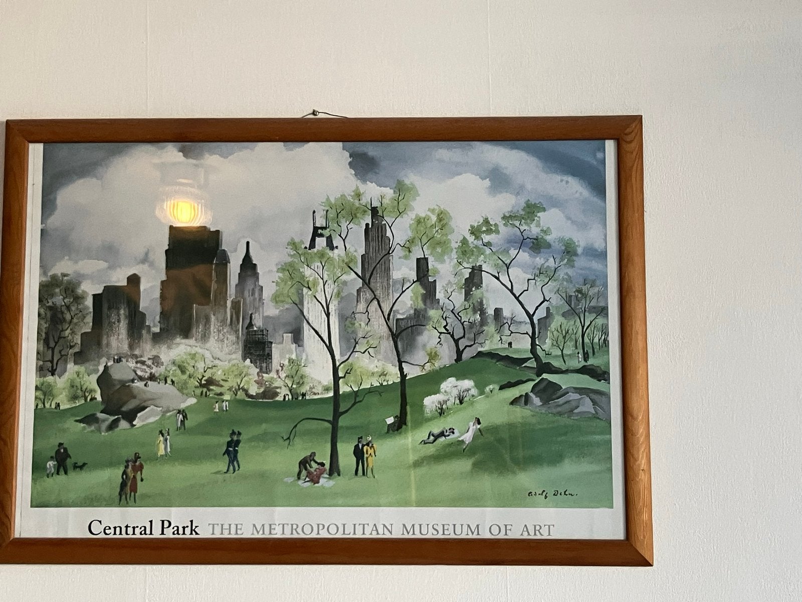 Poster + lijst (central park / the met), Verzamelen, Posters, Ophalen, Gebruikt, Met lijst, Deurposter of groter