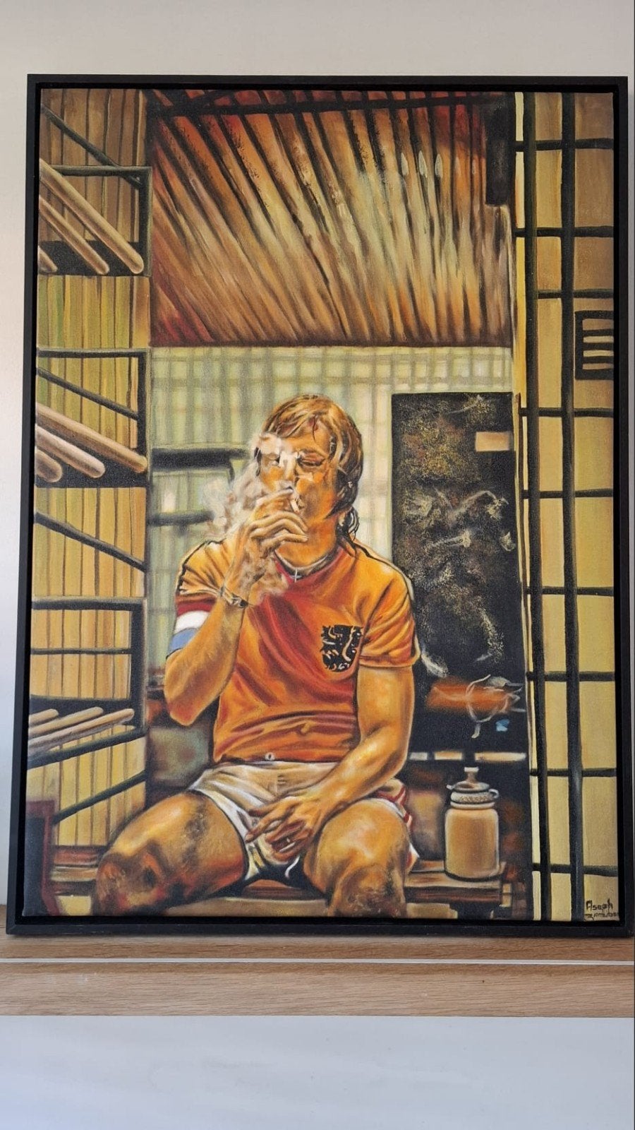 Schilderij Johan Cruijff 80x60cm, Ophalen of Verzenden