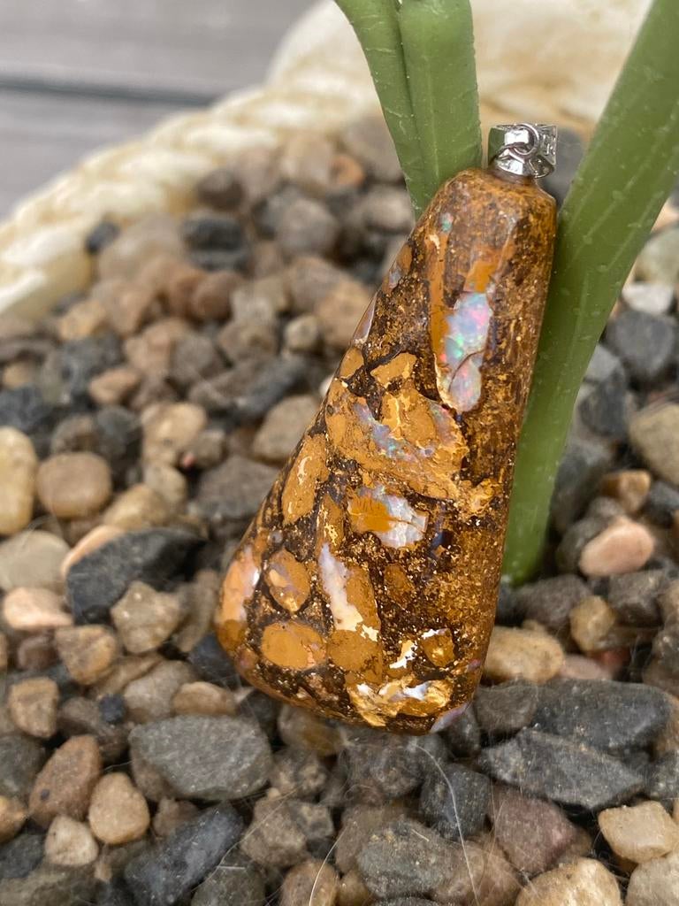 56ct Boulder Opaal Hanger uit Queensland, Australië, Overige voorstellingen, Blauw, Nieuw, Ophalen of Verzenden