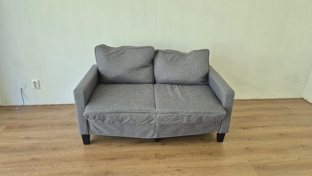vidaXL Tweezitsbank 135x65x76 cm lichtgrijs, Huis en Inrichting, Banken | Bankstellen, Ophalen, Minder dan 75 cm, Tweepersoons
