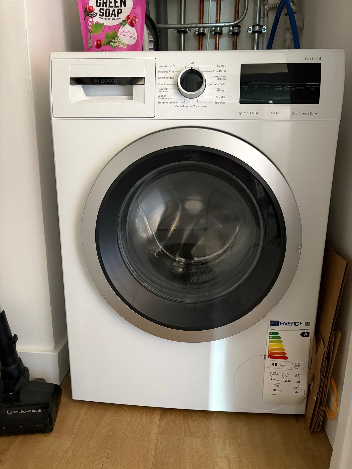 Bosch Wasmachine Serie 4 WAN2827GNL - Z.G.A.N. (sept 2024), Ophalen, 1200 tot 1600 toeren, 8 tot 10 kg, Zo goed als nieuw