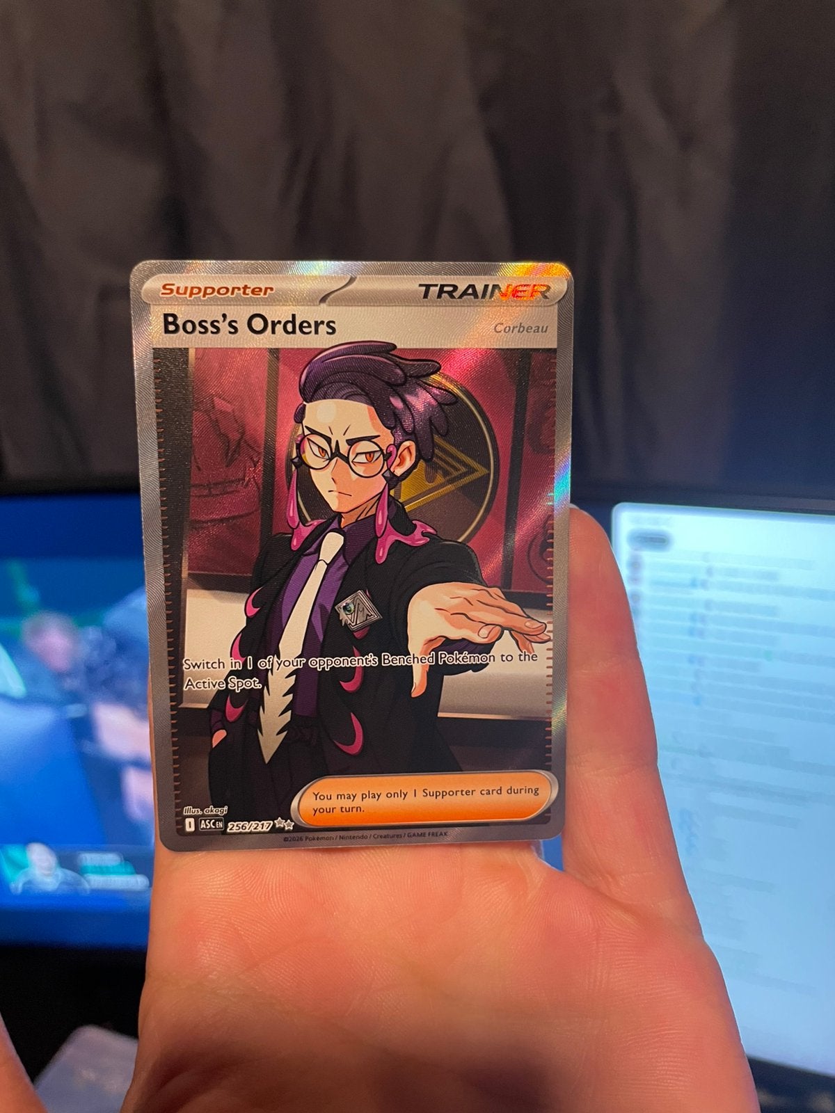 Pokemon Ascended Heroes Boss’s Orders 256, Ophalen of Verzenden, Nieuw, Losse kaart, Foil