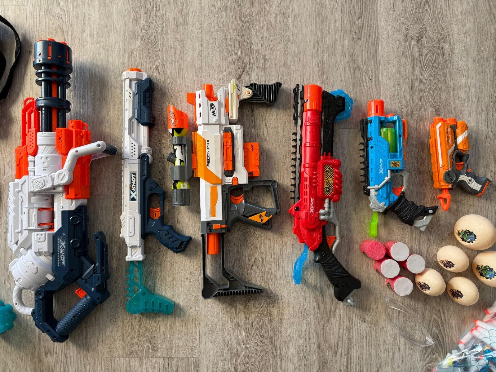 Grote Nerf en X-Shot Blaster Set met Accessoires, Ophalen of Verzenden, Gebruikt, Jongen of Meisje