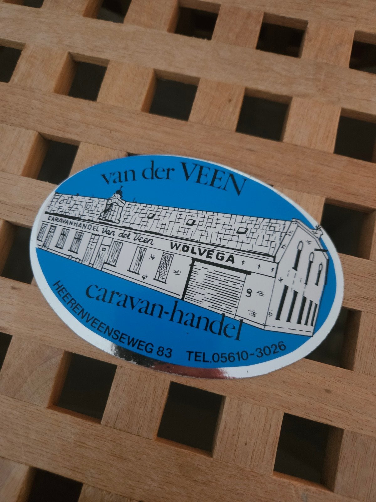 Van der Veen Caravan Wolvega sticker, Ophalen of Verzenden