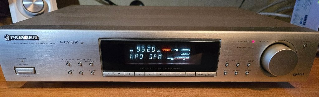 Vintage Pioneer F-502 RDS Tuner ( Zilvergrijs), Ophalen of Verzenden, Zo goed als nieuw