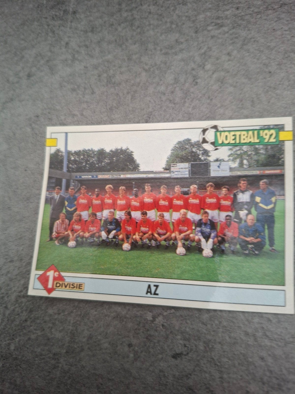 Panini sticker Voetbal 92. Teamfoto AZ Alkmaar., Ophalen of Verzenden, Zo goed als nieuw, Sticker