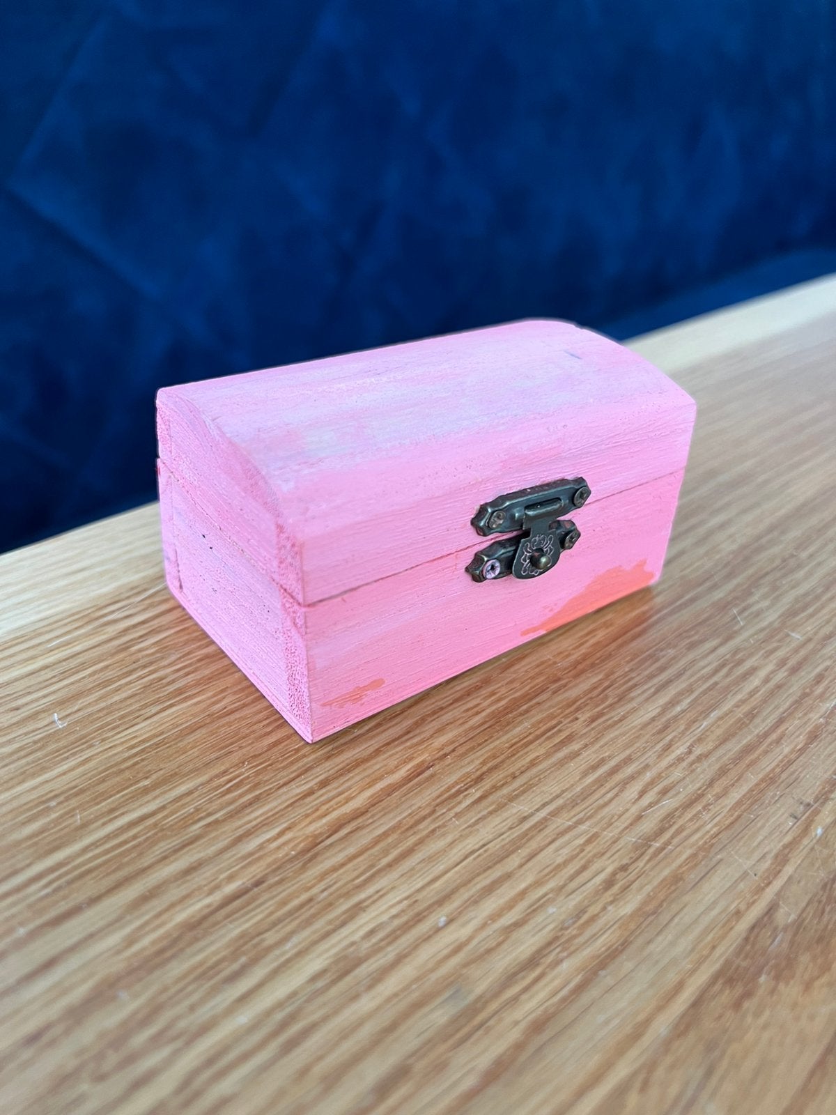 Klein roze houten kistje / sieradendoosje, Ophalen of Verzenden