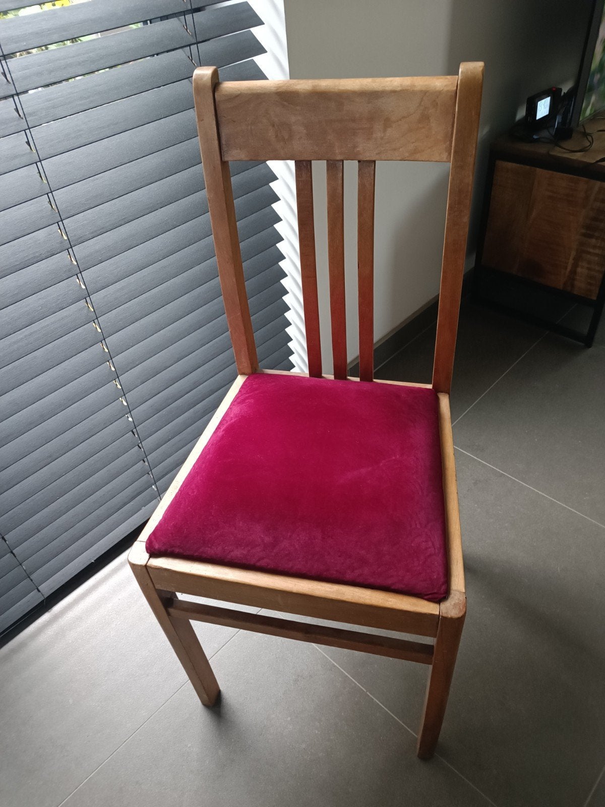 Vintage Eiken Stoel met Goede Stoffering, Haagsche school, Ophalen