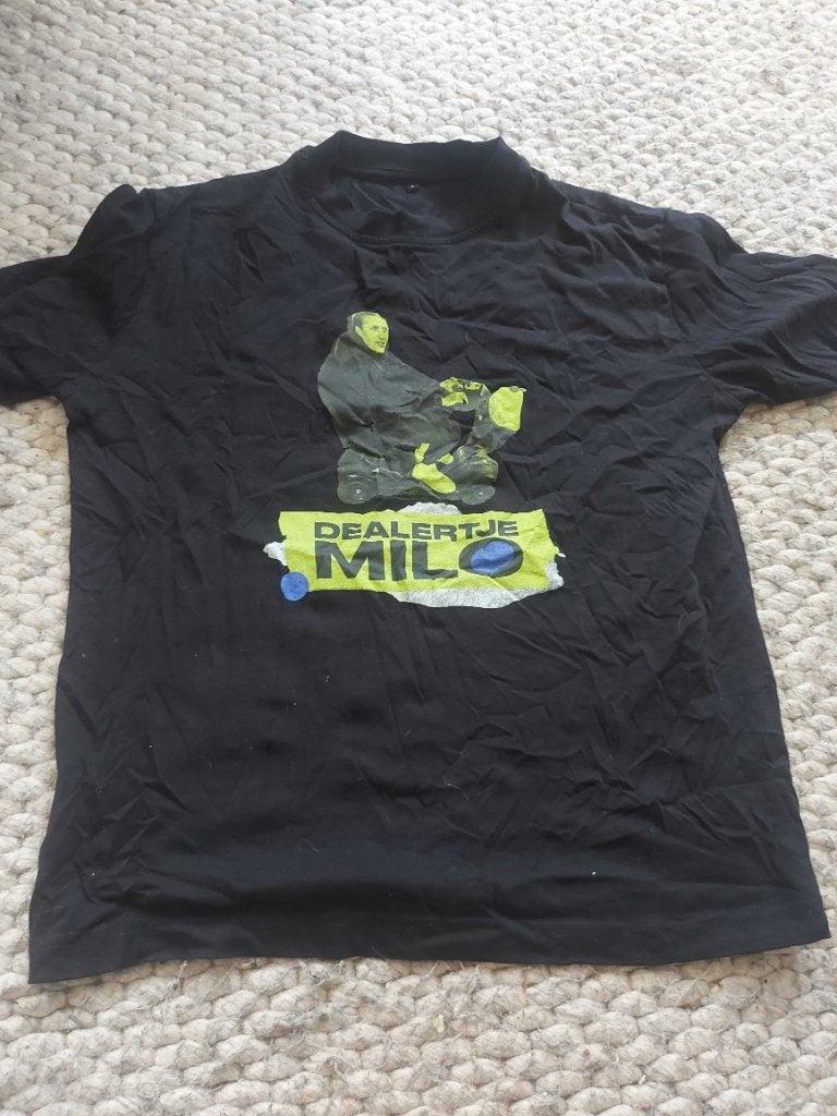 Bankzitters dealertje Milo shirt S, Zwart, Ophalen of Verzenden, Zo goed als nieuw, Korte mouw