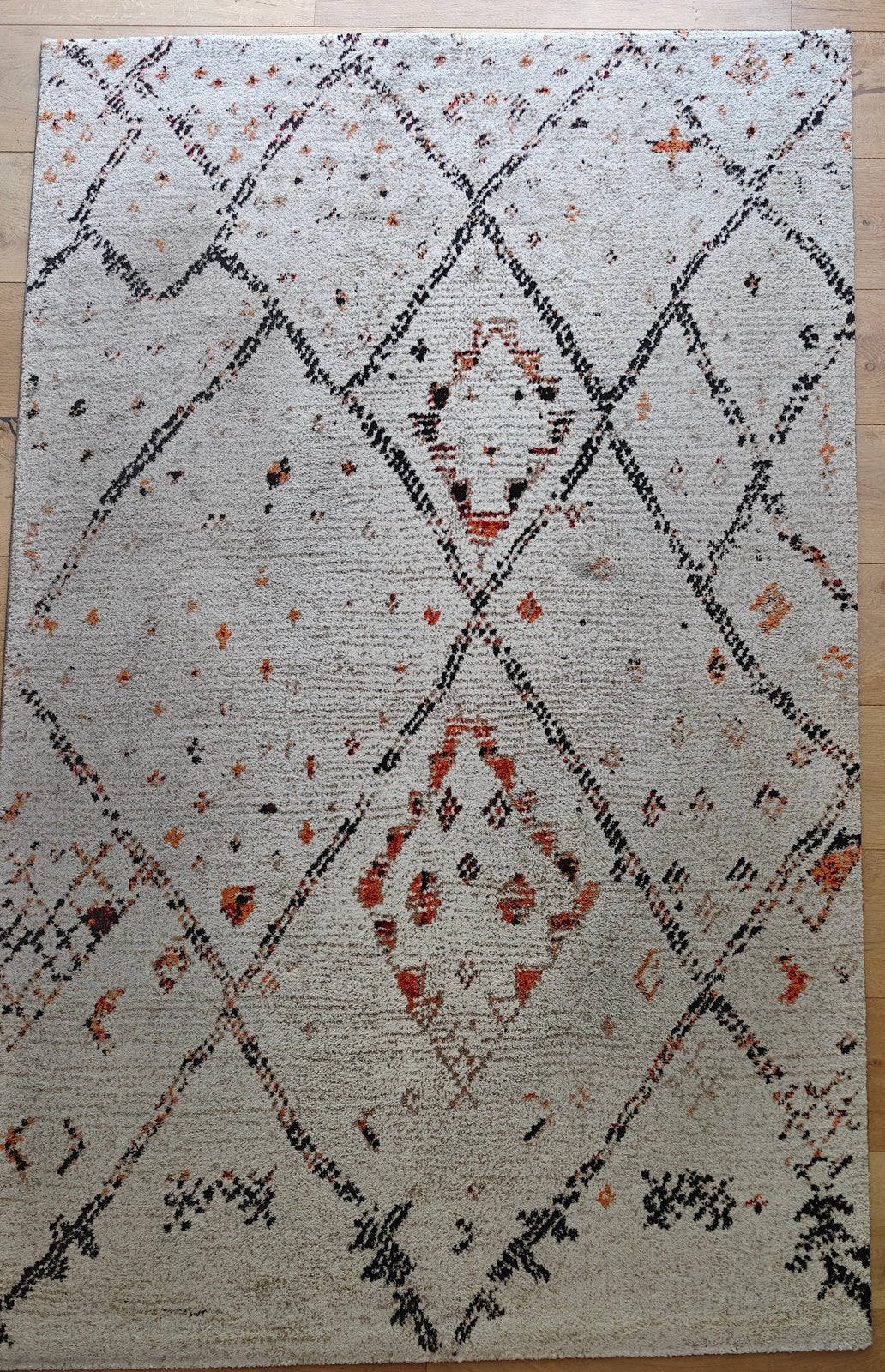 Vloerkleed Marokko 160x230cm polyropylene, Ophalen, Gebruikt, 200 cm of meer, Crème