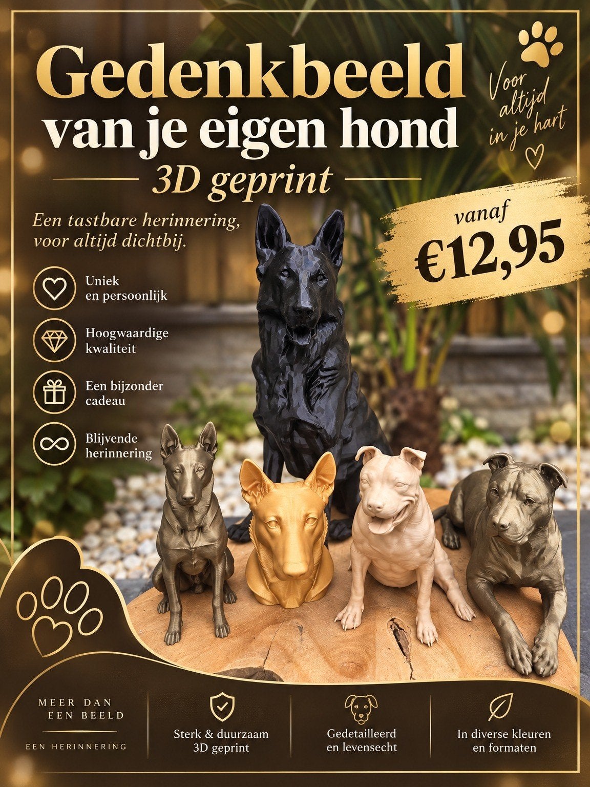 3D Geprinte Honden- en Kattenbeelden, Ophalen, Nieuw, Dier