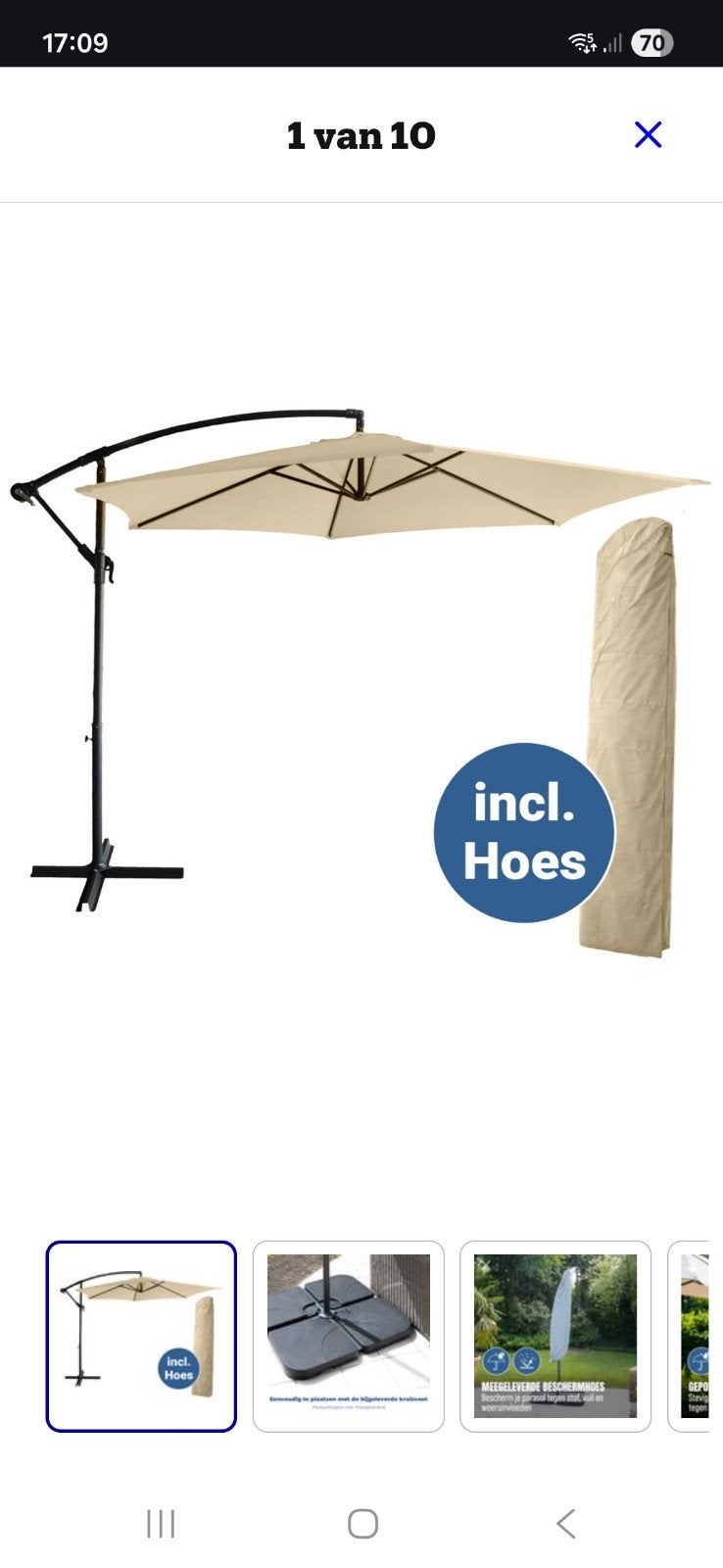 Tuin parasol(new), Ophalen of Verzenden, Parasolvoet