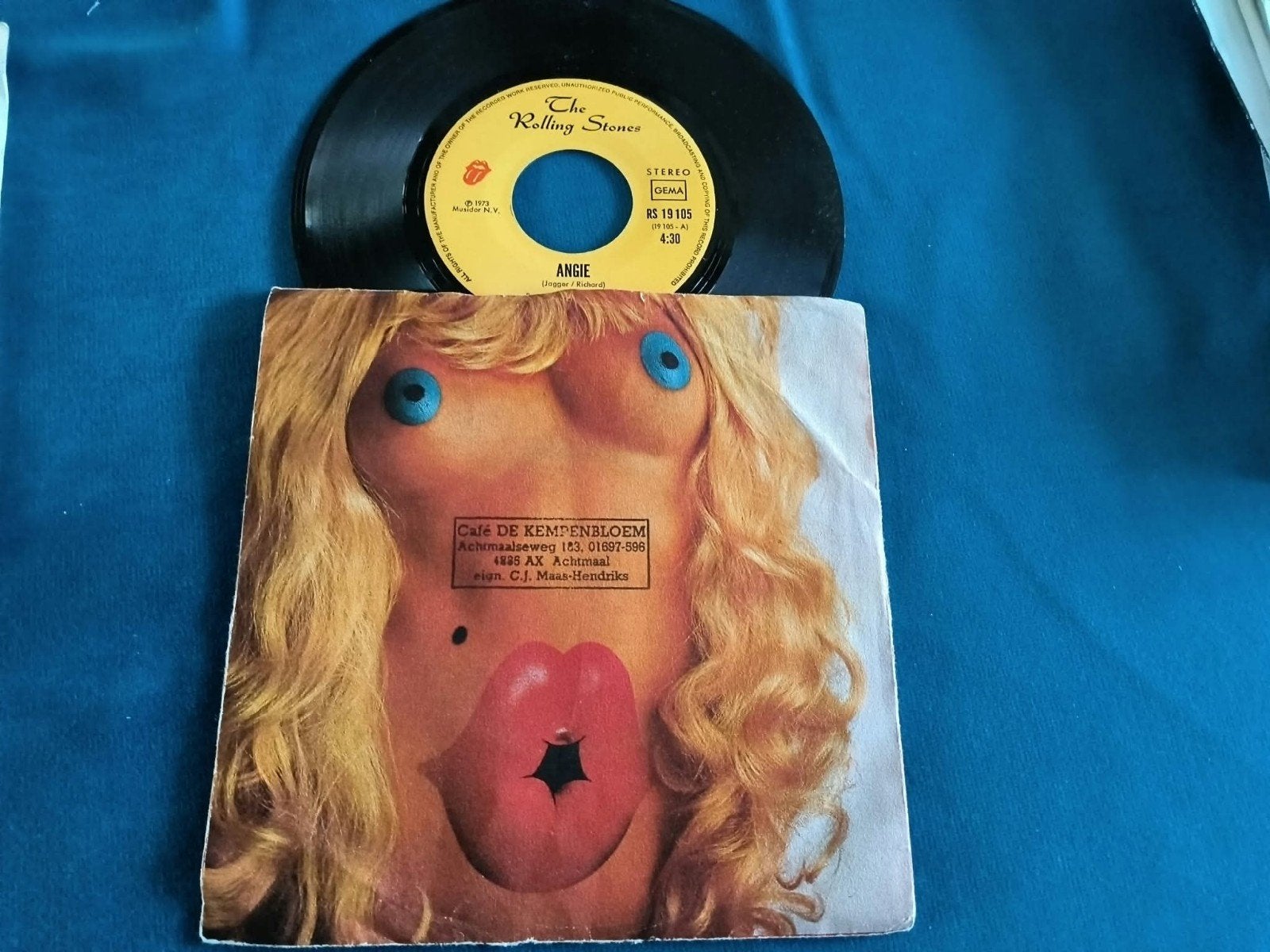 The Rolling Stones - Angie 7 inch vinyl single, Gebruikt, 7 inch, EP, Rock en Metal