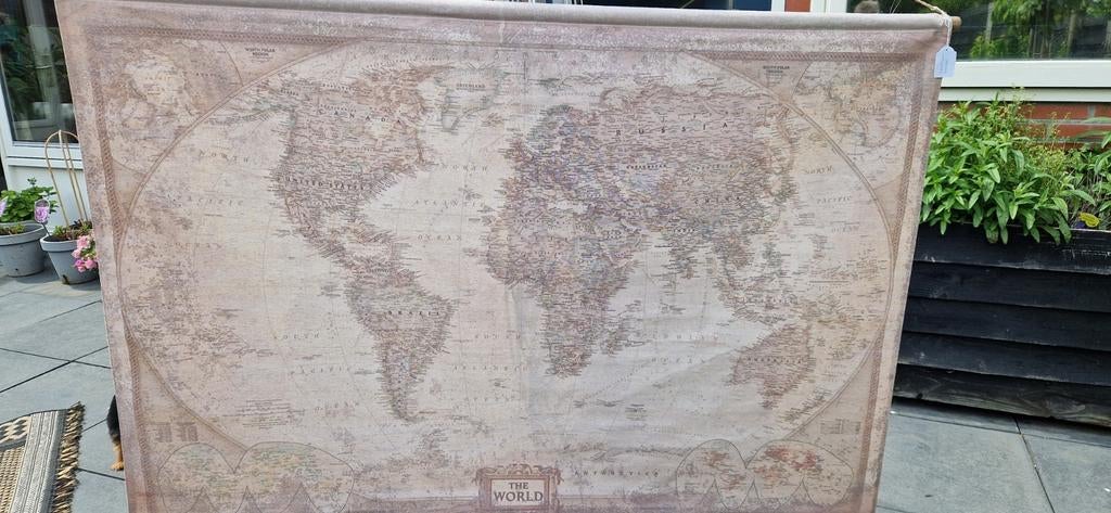 Wandkleed wereldkaart, Ophalen of Verzenden