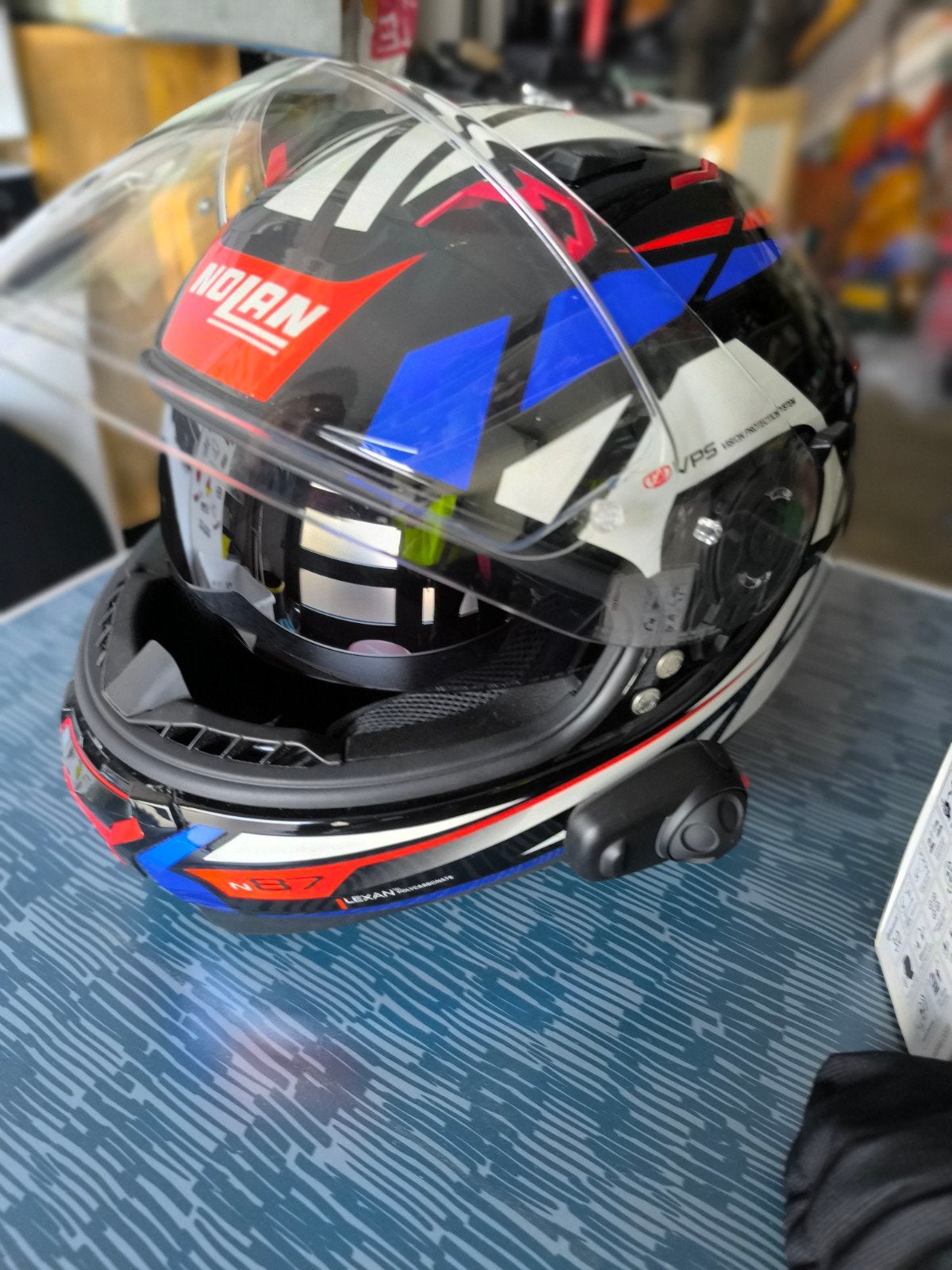 Nolan Motor/Scooter helm met Sena SMH5 intercom, Motoren, Nolan, Ophalen of Verzenden, Tweedehands, XXL