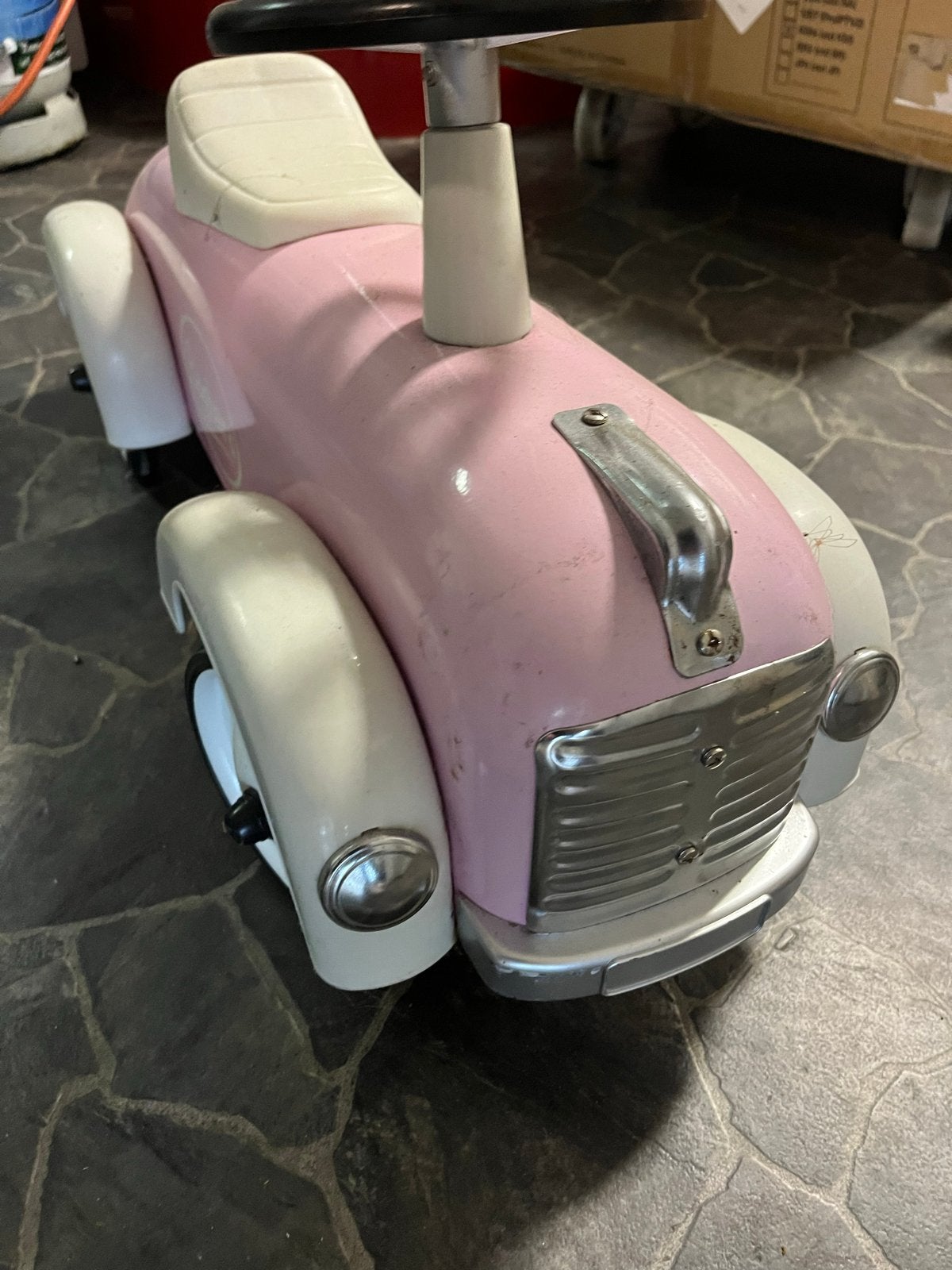 Baghera Loopwagen Roze - Vintage Stijl Loopauto, Ophalen of Verzenden, Gebruikt, Loopvoertuig