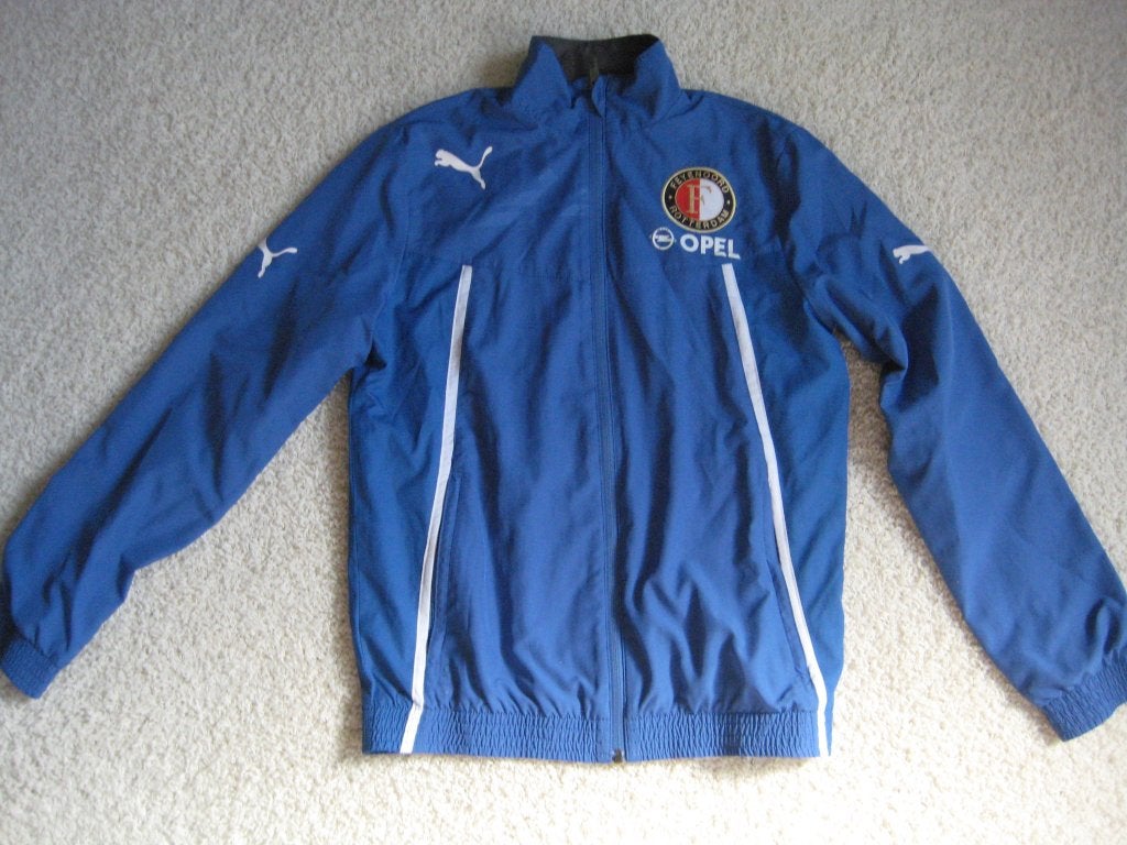 Trainings Jack Feyenoord Puma kindermaat 164 blauw, Maat XS of kleiner, Ophalen of Verzenden, Gebruikt, Trainingspak