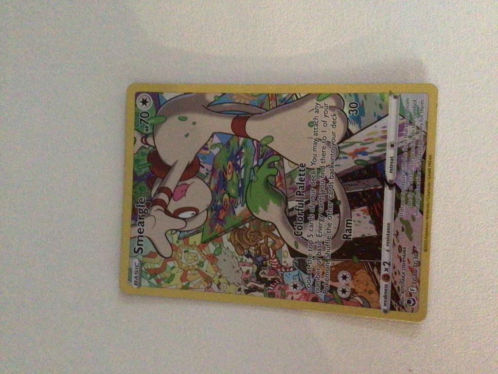 Smeargle Pokemon Kaart - Colorful Palette HP70, Ophalen of Verzenden, Zo goed als nieuw, Losse kaart
