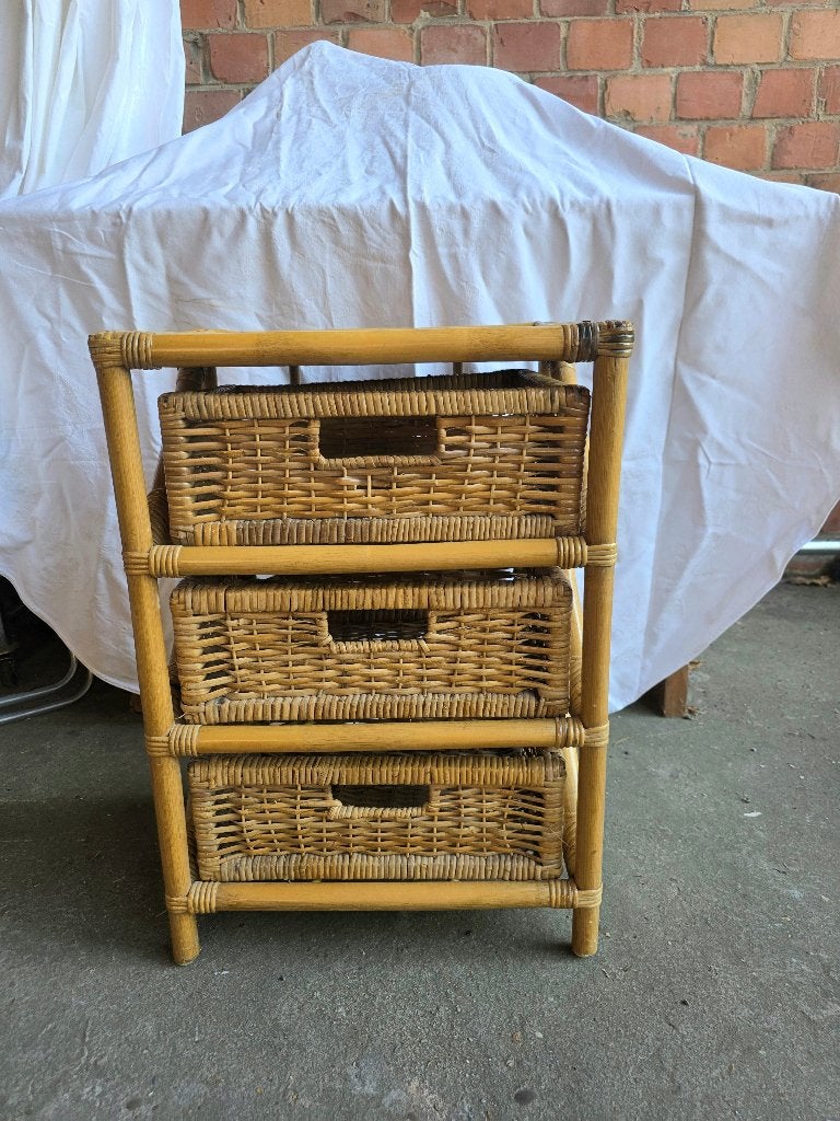 Vintage rotan ladekastje, Ophalen, Overige materialen, Minder dan 50 cm, Gebruikt
