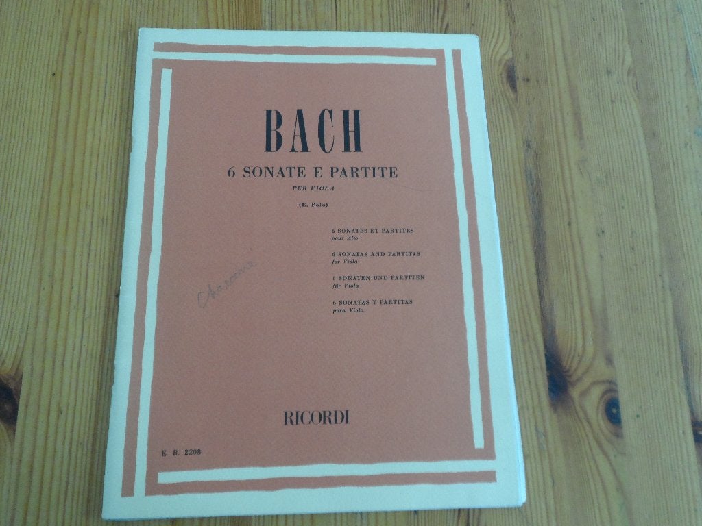 Bach - 6 sonate e partite per viola, Gebruikt, Klassiek, Ophalen of Verzenden, Viool of Altviool