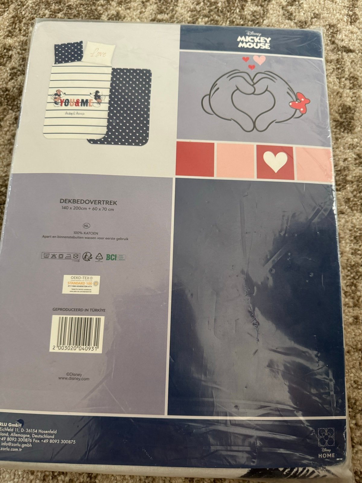 Nieuw Disney Mickey Mouse Dekbedovertrek - 100% Katoen, Eenpersoons, Meerkleurig, Dekbedovertrek, Katoen