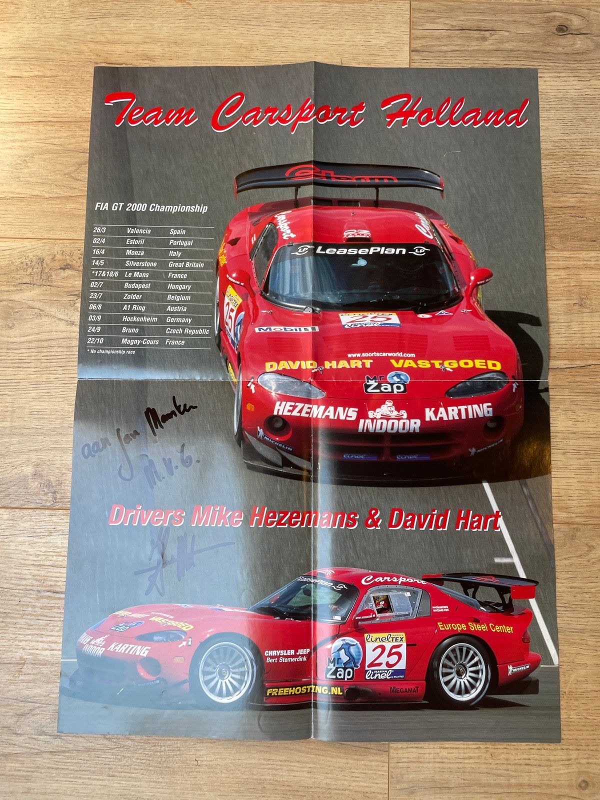 Unieke A2 Poster Nederlandse Motorsport Historie - Team Cars, Verzamelen, Ophalen of Verzenden, Sport, A1 t/m A3, Rechthoekig Staand