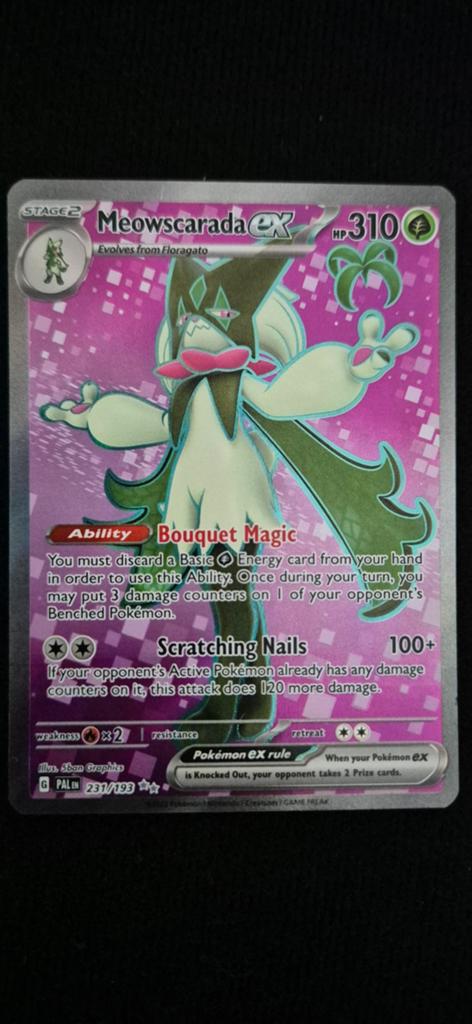 Meowscarada ex Pokémon kaart 231/193 - Zeldzaam, Ophalen of Verzenden, Nieuw, Losse kaart