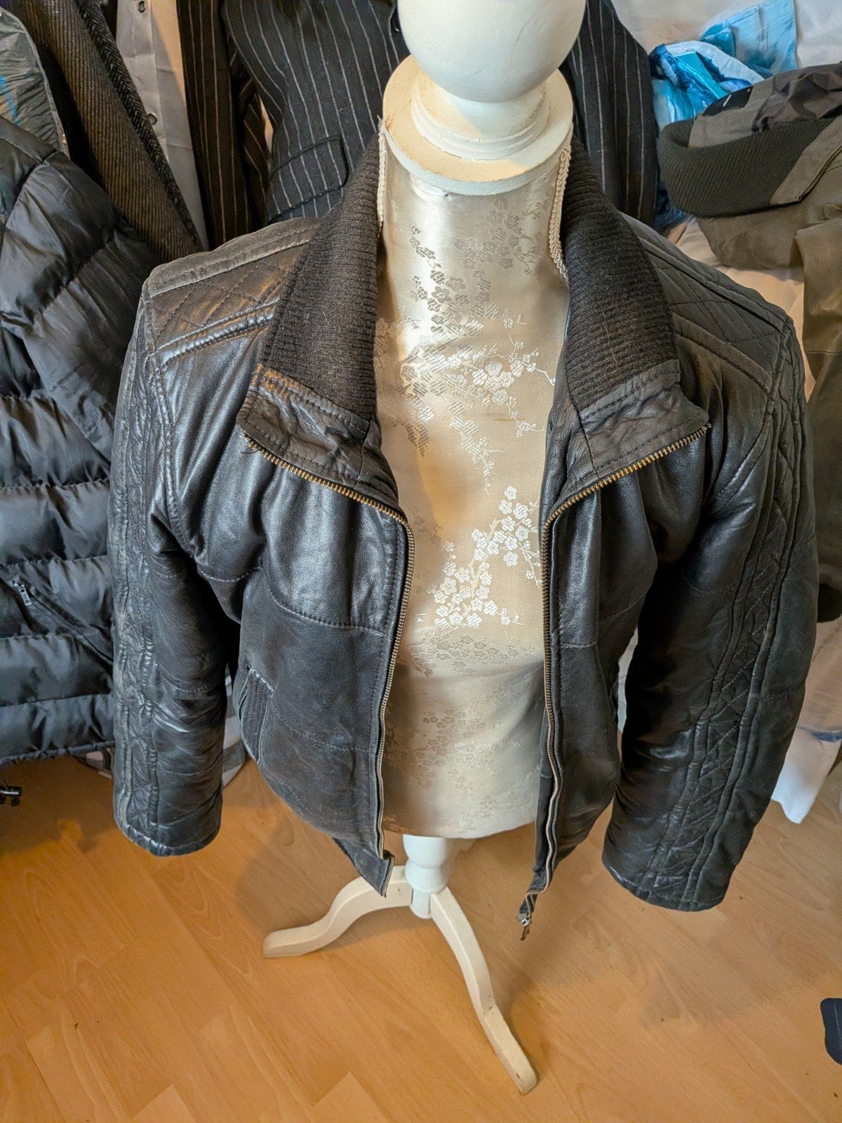 Leren jas Offset maat 46 leer, Offset, Zwart, Maat 46/48 (XL) of groter, Ophalen of Verzenden
