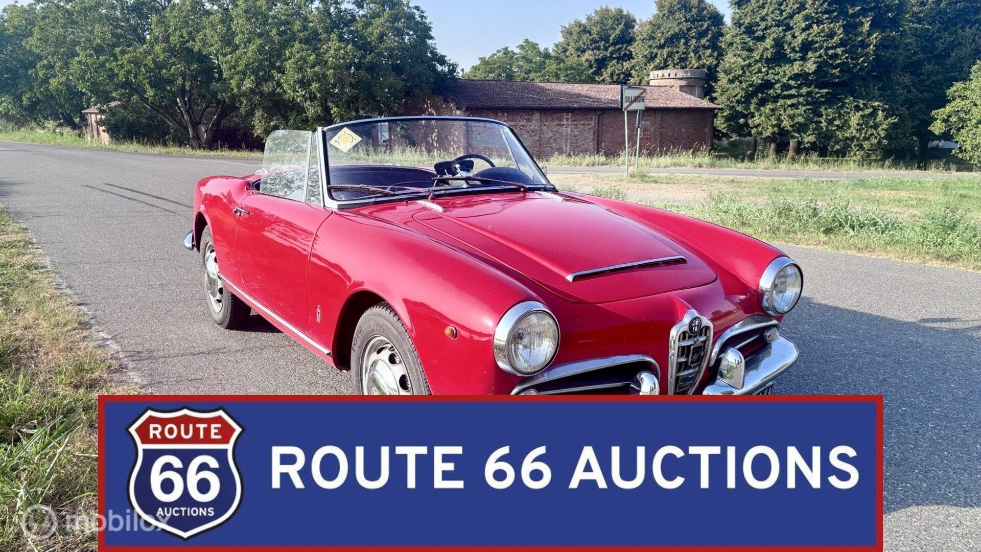 Alfa Romeo Giulia Spider | 1962 | Route 66 Auctions, Auto's, Overige carrosserieën, Zwart, Bedrijf, Handgeschakeld